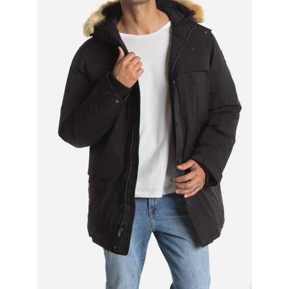 Pajar 1963 Eton Mid Length Down 4 Layer Construction Parka Jacket Black Mens L